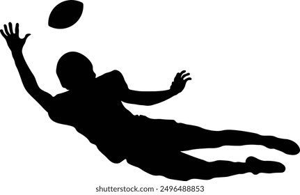 Silhouette of American Football Player. Vector Illustration