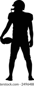 Silhouette of American Football Player. Vector Illustration