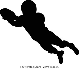 Silhouette of American Football Player. Vector Illustration