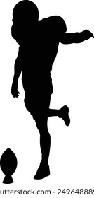 Silhouette of American Football Player. Vector Illustration