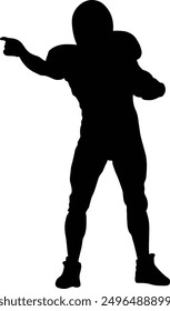 Silhouette of American Football Player. Vector Illustration