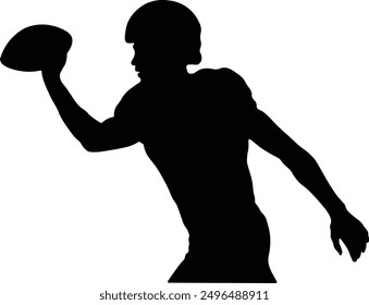 Silhouette of American Football Player. Vector Illustration