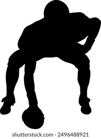 Silhouette of American Football Player. Vector Illustration