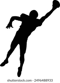 Silhouette of American Football Player. Vector Illustration