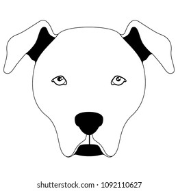 Silhouette of an american pit bull terrier avatar
