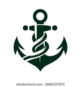 Silhouette Anchor Logo Design Vektorgrafik 