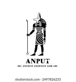 Silhouette of ancient egypt god anput, goddess of funerary rites and mummification with a cult centre at Mendes