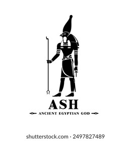 Silhouette of ancient egypt god ash, Egyptian god of oases