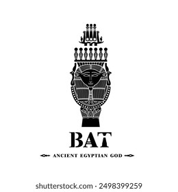 Silhouette of ancient egypt god bat, god of fertility and cosmos