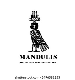 Silhouette of ancient egypt god mandulis, middle east mandulis in culture egyptian civilization