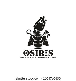 Silhouette of ancient egypt god osiris , middle east death king with crown and scepter , middle east god Logo Design