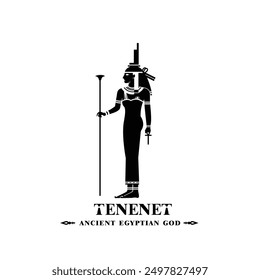 Silhouette of ancient egypt god tenenet, Egyptian goddess of childbirth