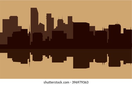 Silhouette of an ancient house