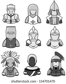 Silhouette ancient warrior icon collection set 2, create by vector