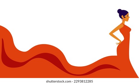 silhouette  of andalusian girl vector illustration