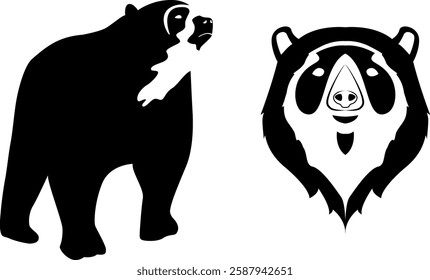 Silhouette of an Andean Bear - icon isolated