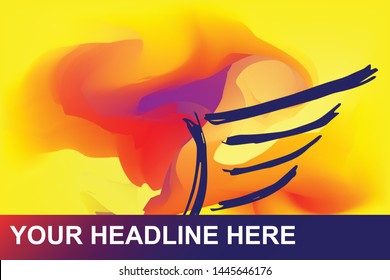 Silhouette of Angel Feather and Wing Icon. Creative Abstract Art Background with Color Yellow, Red, Violet. Graphic Design Concept, Flat, Line, Element, Vector Illustration EPS 10.