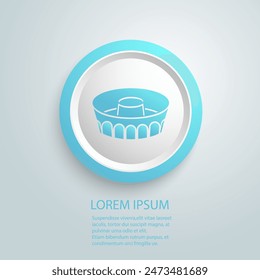 Silhouette of Angel Food Cake Pan Blue Icon. Outline icon of round baking dish for airy sponge cake. Black illustration of mold for cooking dessert. Kitchenware symbol. Flat isolated vector