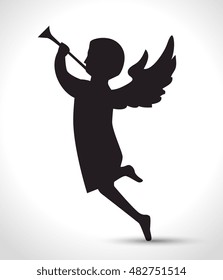 silhouette angel isolated design