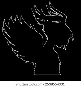 silhouette angel, mascot angel, vector character angel