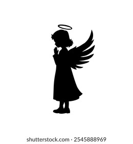 silhouette of an angel - vector illustration