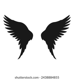 silhouette angle wings. logo icon vector. black isolated white background