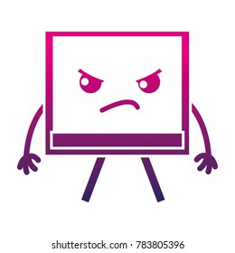 silhouette angry and cute board object kawaii