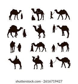 silhouette animal camel as transportation 