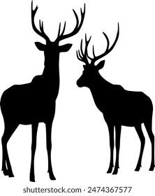 Silhouette of an animal deer 