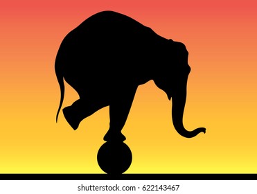 Silhouette of an animal elephant