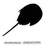 Silhouette of an animal horseshoe crab vector illustration.