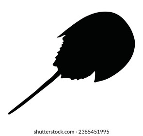 Silhouette of an animal horseshoe crab vector illustration.