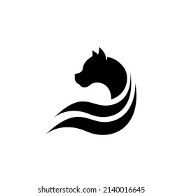 silhouette animal logo template design, icon illustration