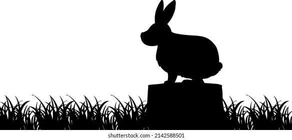 Silhouette animal in nature white background illustration