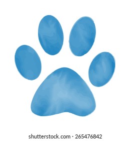 Watercolor Dogs Paw Illustration Cats Paw Stock Illustration 786468751