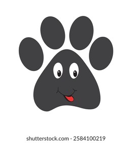 Silhouette of an animal paw with eyes and mouth