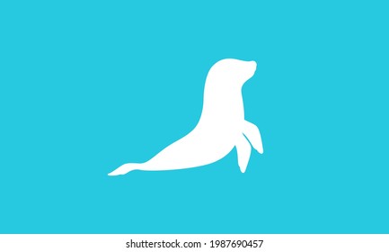 silhouette animal sea lions logo symbol vector icon illustration graphic design