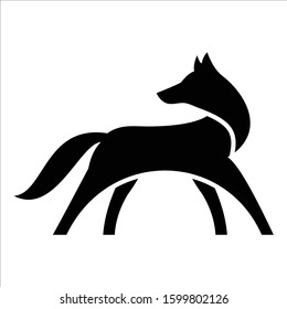 silhouette of an animal wolf or fox vector logo designs template