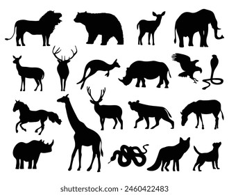 Silhouette animals set.Animals illustration
Vector illustrations