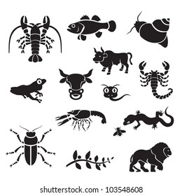 Silhouette - animals Vector silhouette clip art of animals. Black icons of animals.