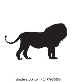 silhouette animals vector concept. lion silhouette design.