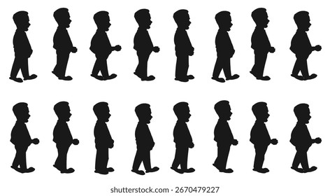 Silhouette Animationsrahmen einer Wanderperson