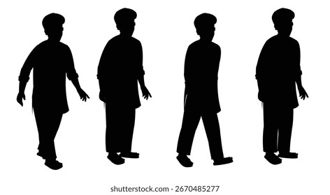 Silhouette Animationsrahmen einer Wanderperson
