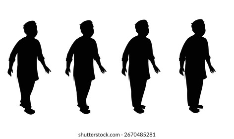 Silhouette Animationsrahmen einer Wanderperson