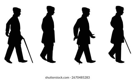 Silhouette Animationsrahmen einer Wanderperson