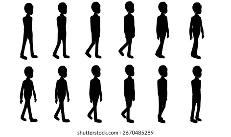 Silhouette Animationsrahmen einer Wanderperson