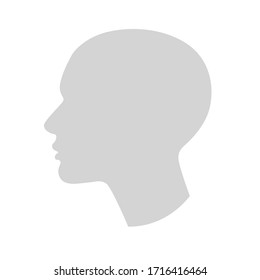 Eine Silhouette eines anonymen menschlichen Kopfes im Profil. Vektorgrafik des abstrakten Konzepts des sozialen Elements. Geeignet für Avatar, Webdesign. Einzeln auf weißem Hintergrund.