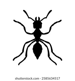 silhouette of an ant vector illustration isolated on white background.