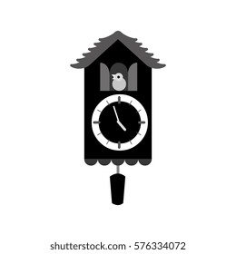 Silhouette Antique Bird Clock Icon Stock Vector Royalty Free