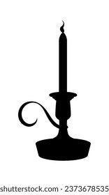 Silhouette of an antique small candle holder for one candle